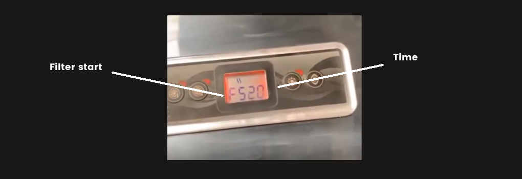 filter control panel display showing FS