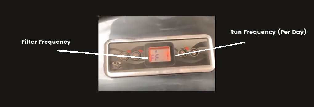 filter frequency display on control panel