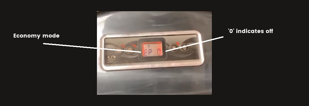 display panel displaying economy mode