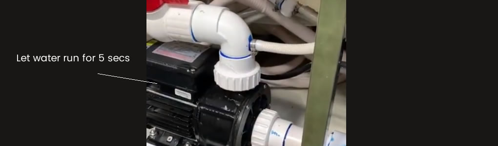 running water on hot tub circulation pump